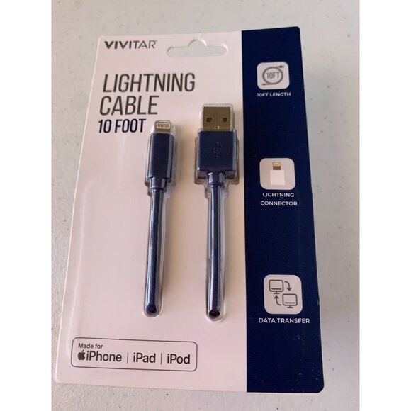 Vivitar 10ft Lightning Cable For iPhone iPad & iPod - Picture 1 of 2